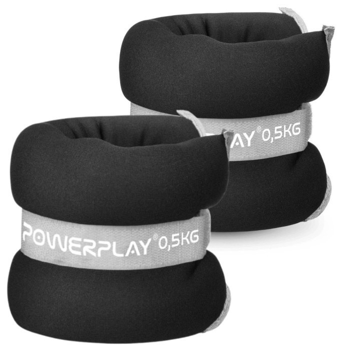 Манжети для ніг та рук PowerPlay PP-4349 Ankle/Wrist Weights (2шт.*0.5 kg) (пара) Чорні