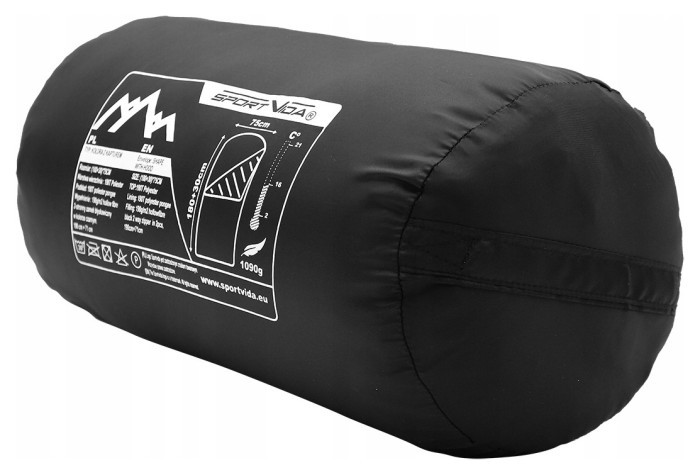 Спальний мішок (спальник) ковдра SportVida SV-CC0062 +2 ...+21°C R Black/Grey