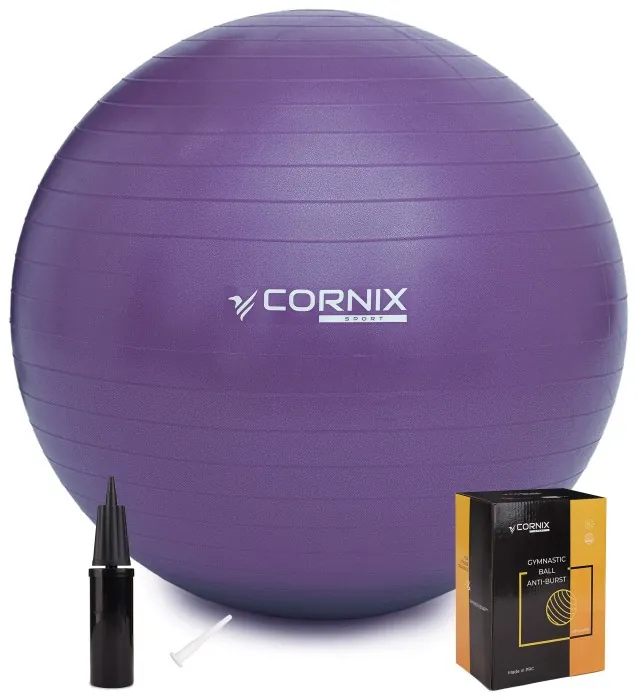 М'яч для фітнесу (фітбол) Cornix 55 см Anti-Burst XR-0016 Violet