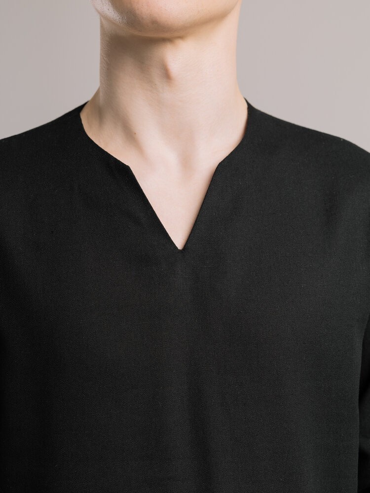 Сорочка чоловіча з довгим рукавом чорна Pobedov Horizon, укр, укр