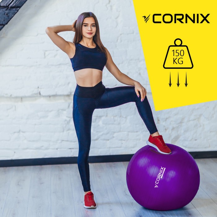М'яч для фітнесу (фітбол) Cornix 85 см Anti-Burst XR-0250 Violet