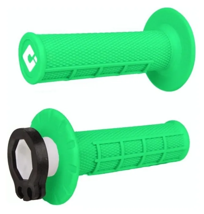 Мото грипсы ODI HALF-WAFFLE MX V2 Lock-On Flo-Green