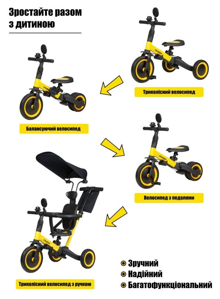 Біговел Tri-cycle 5in1 Cruiser Versa cream (Cream)
