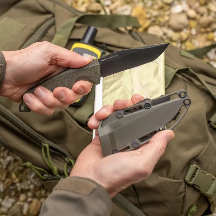Ніж SOG Trident FX, OD Green/Partaily Serrated