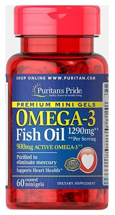 Omega-3 Fish Oil 1290 mg Mini Gels (900 mg Active Omega-3) - 60 softgels