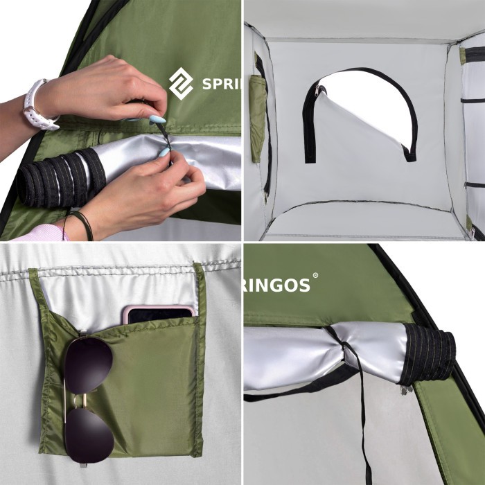 Намет туалет-душ, переодягальня Springos Pop-Up 190 x 120 x 120 см саморозкладний PT026 Navy Green