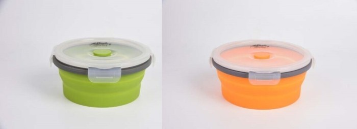 Контейнер TRAMP складной силиконовый с крышкой защелкой 550мл, Оранжевый