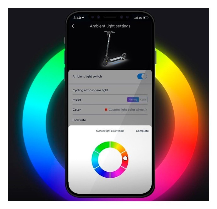 Електросамокат OKAI ES20-NEON Black 9", 300(600)W, 9.8Ah, 40km, 25km\h, 20%, NFC, App, 16kg