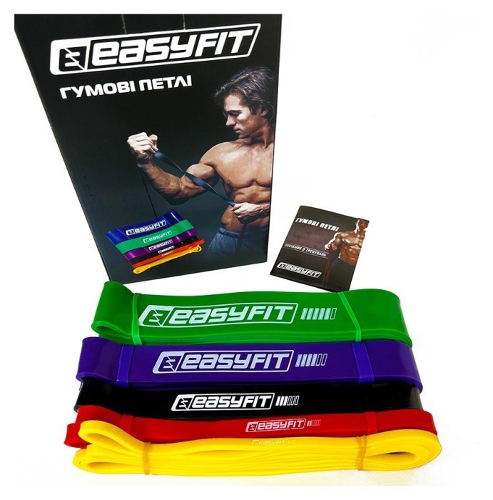 Резиновые петли EasyFit: набор 1-65 кг (5 шт)
