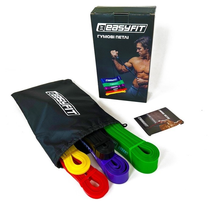 Резиновые петли EasyFit: набор 1-65 кг (5 шт)