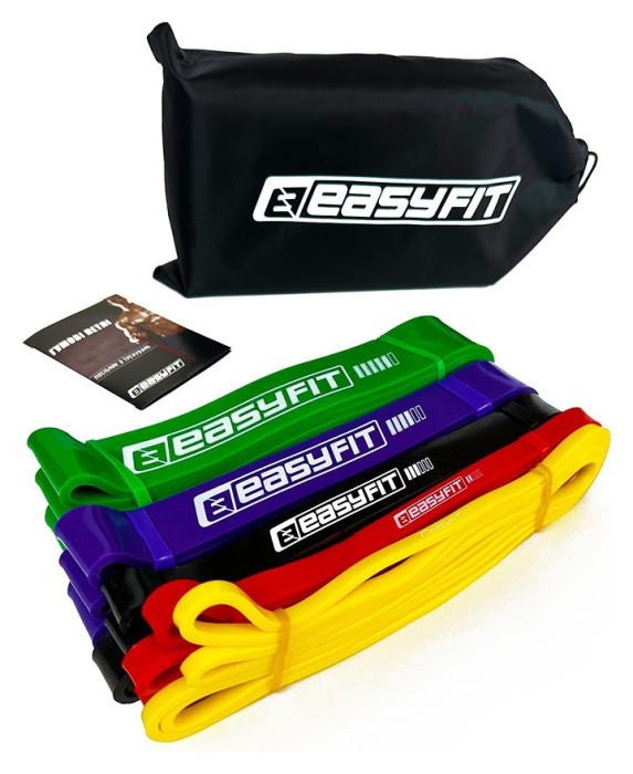Резиновые петли EasyFit: набор 1-65 кг (5 шт)