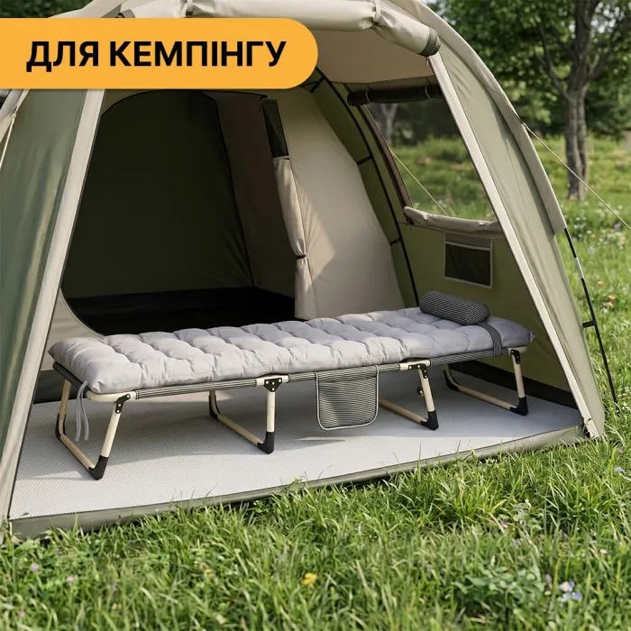 Розкладне ліжко (розкладачка) з подушкою LEOBRO Темна смужка