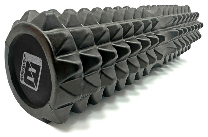Масажний ролик EasyFit Solid Grid Roller 45 см v.2.2s чорний, укр, укр