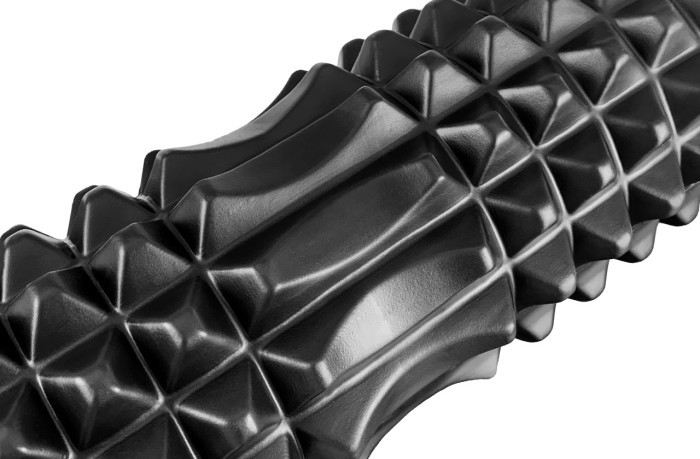 Масажний ролик EasyFit Solid Grid Roller 45 см v.2.2s чорний