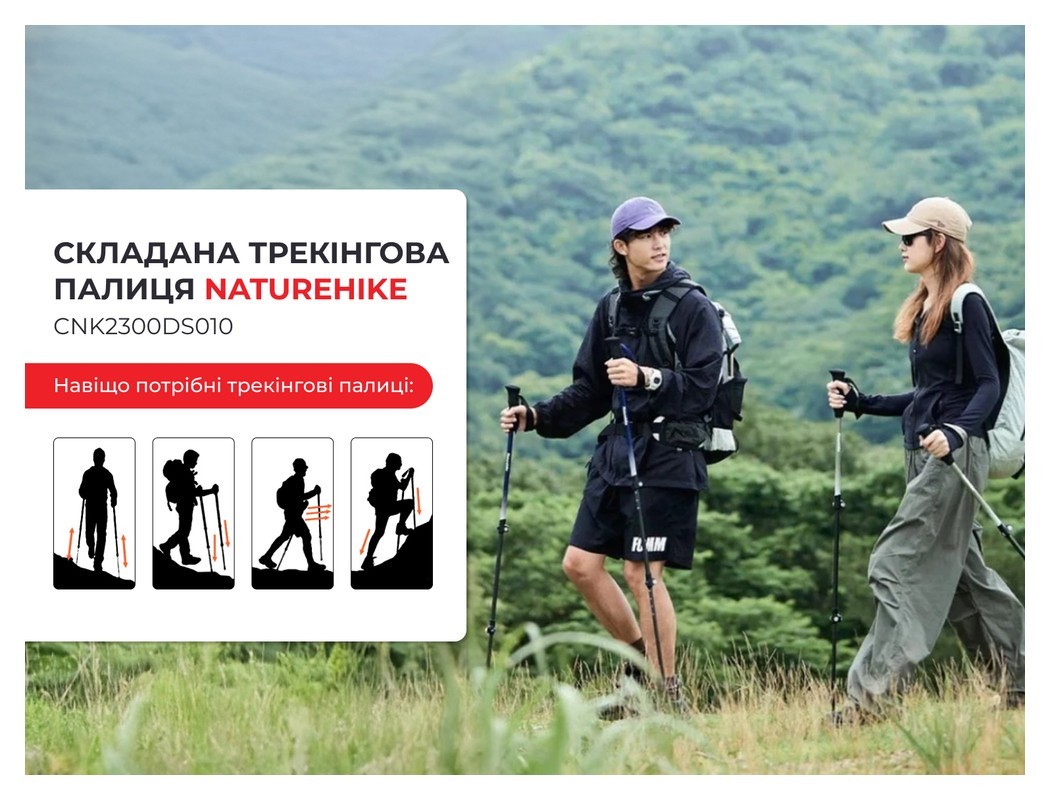 Трекинговая палка Naturehike CNK2300DS010, 100 см, желтая