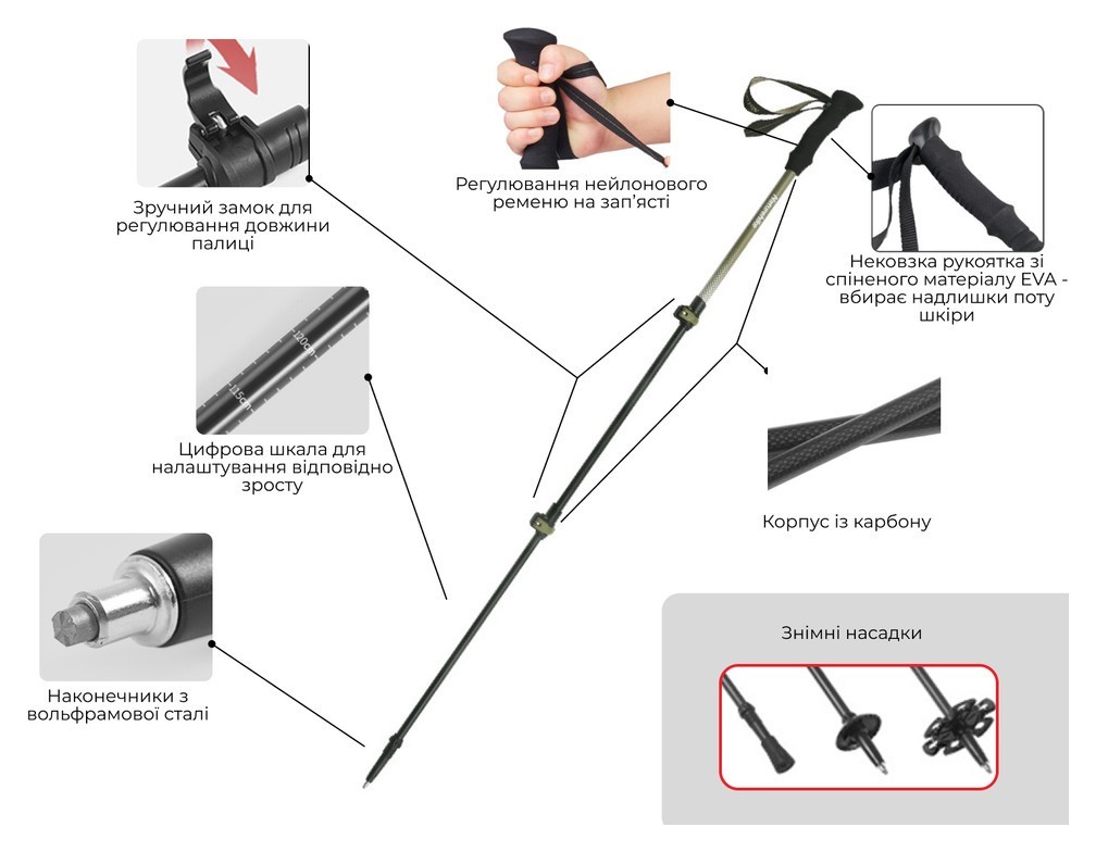 Трекинговая палка Naturehike CNK2300DS010, 100 см, желтая