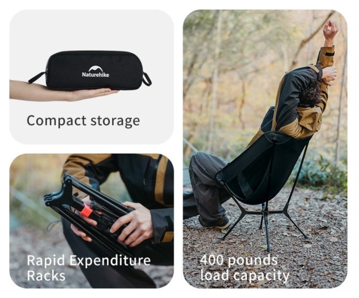 Стул складной ультралегкий Naturehike CNK2550JJ013 Yamami YL01, размер М, алюминий, оливковый