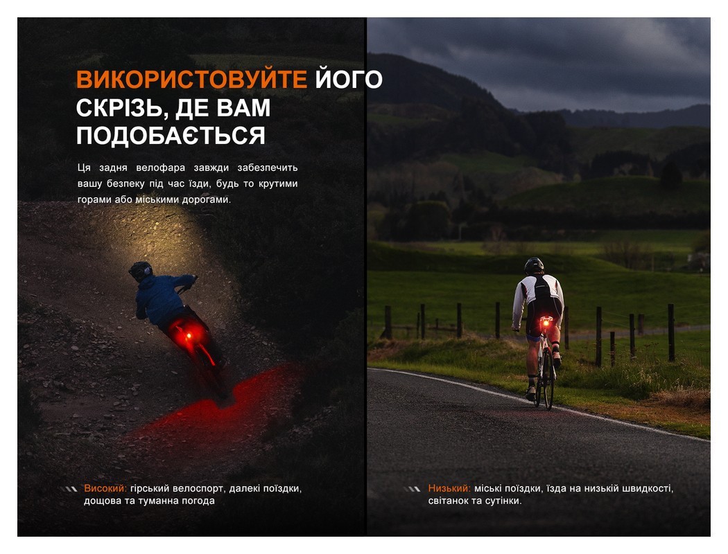 Велофара задня Fenix BC06R, укр, укр