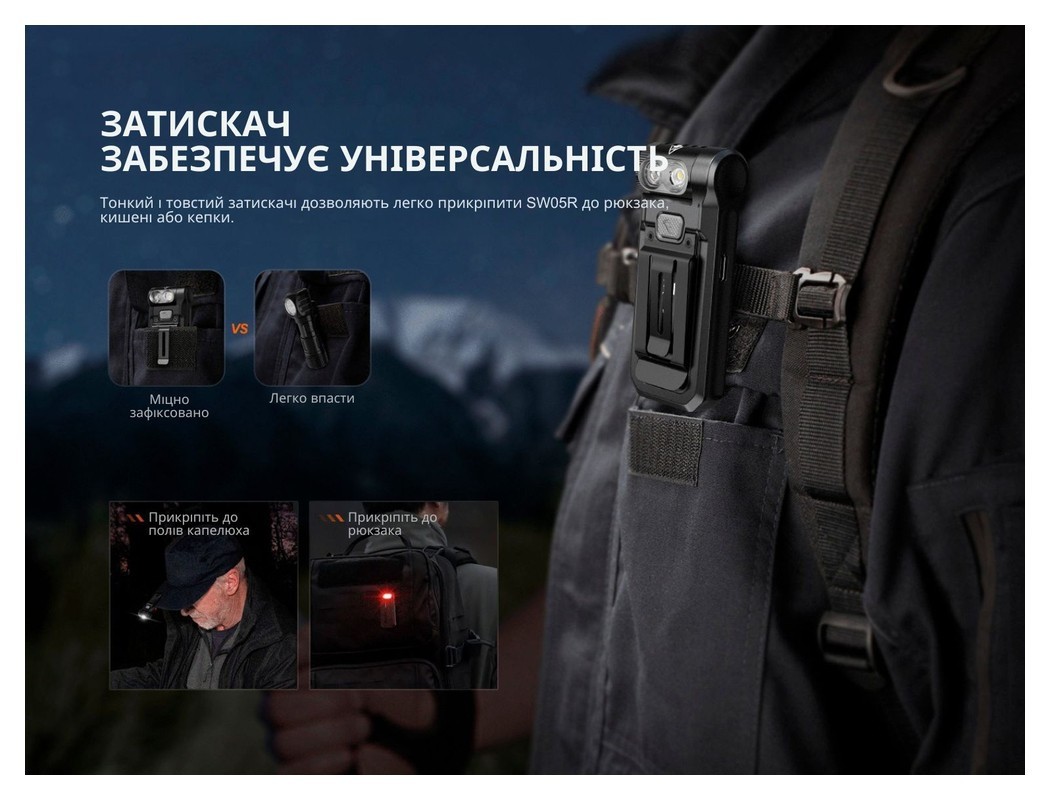 Ліхтар ручний Fenix SW05R-RED LED чорний, укр, укр