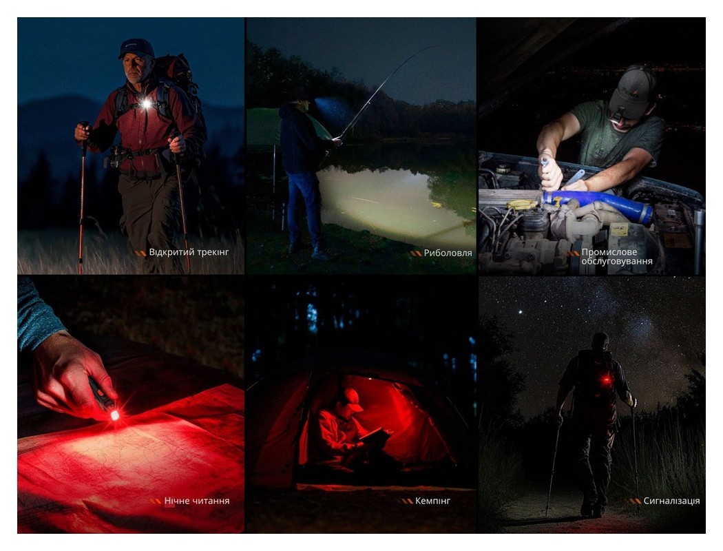 Ліхтар ручний Fenix SW05R-RED LED чорний, укр, укр