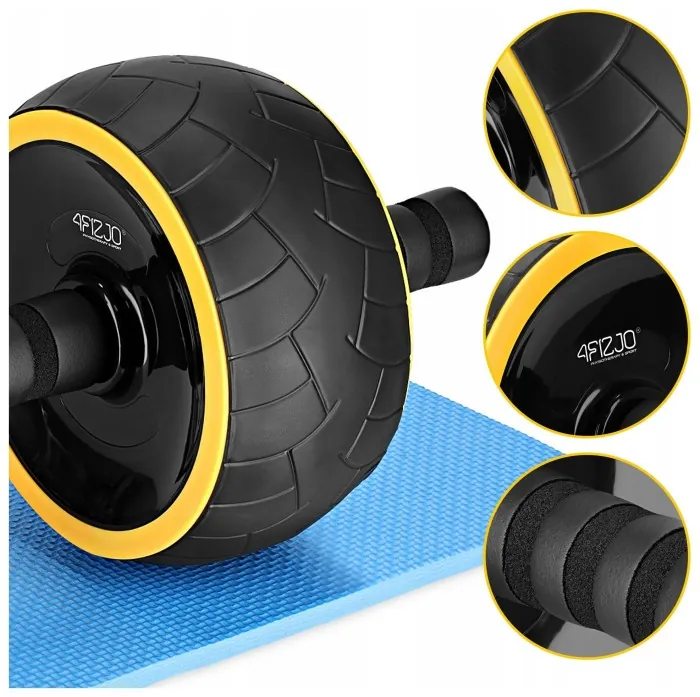 Ролик (гімнастичне колесо) для преса 4FIZJO Ab Wheel XL Black/Yellow (P-5907739314444)