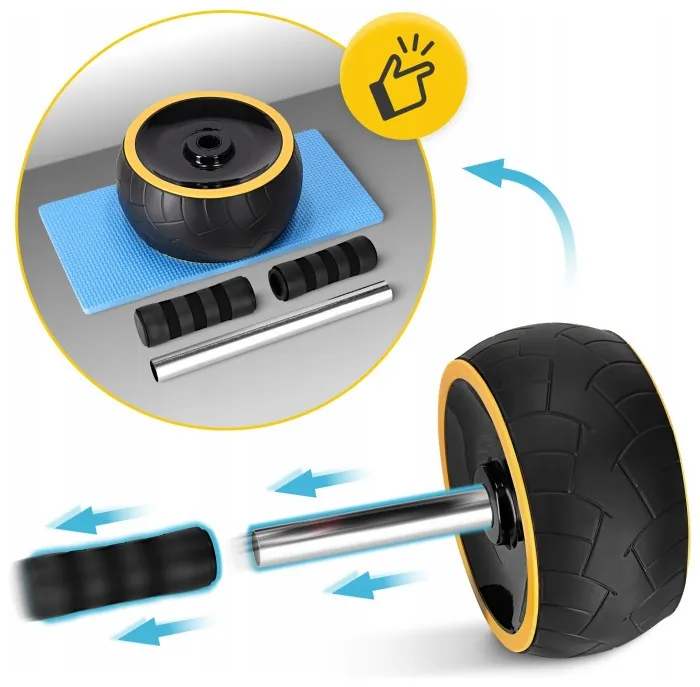 Ролик (гімнастичне колесо) для преса 4FIZJO Ab Wheel XL Black/Yellow (P-5907739314444)