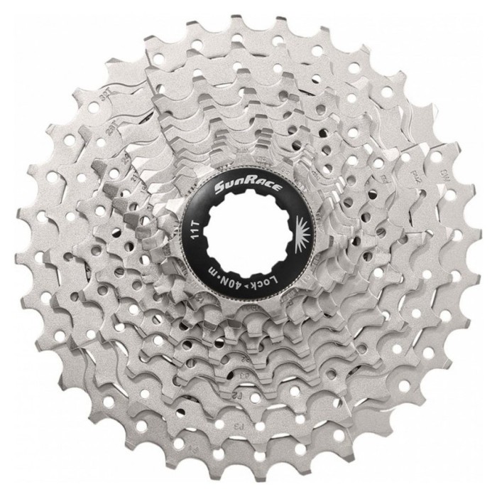 Касета 11-k 11-28T SUN RACE RS3 сталевий павук, Metallic Silver