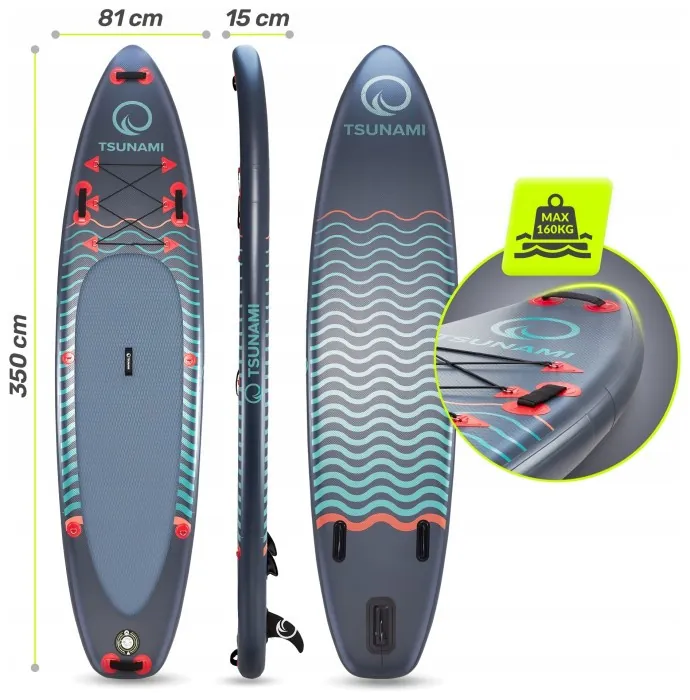 Надувная SUP доска TSUNAMI 350 см с веслом Wave T03 (P-5907739314222)