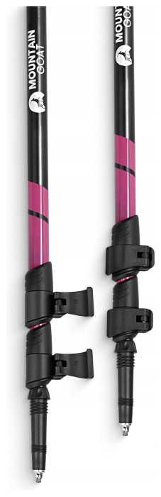 Трекінгові палиці Mountain Goat Peak+ 65-135 см Black/Pink (P-5905973404648)