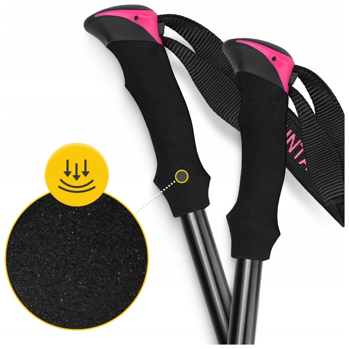 Трекінгові палиці Mountain Goat Peak+ 65-135 см Black/Pink (P-5905973404648)