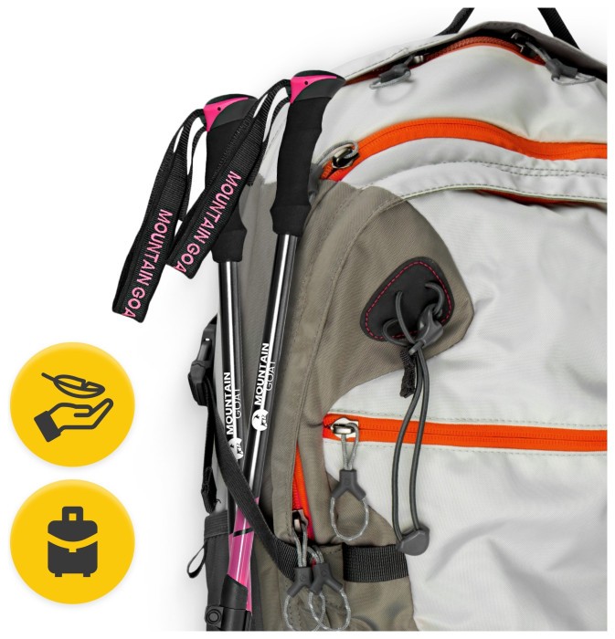 Трекінгові палиці Mountain Goat Peak+ 65-135 см Black/Pink (P-5905973404648)