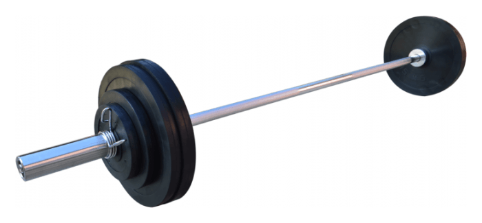 Штанга резиновая RN-Sport 75 кг с олимпийским грифом