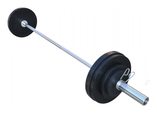 Штанга резиновая RN-Sport 75 кг с олимпийским грифом