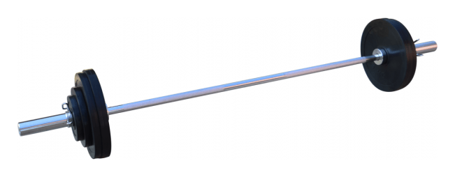 Штанга резиновая RN-Sport 75 кг с олимпийским грифом
