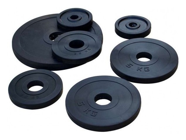 Штанга резиновая RN-Sport 75 кг с олимпийским грифом