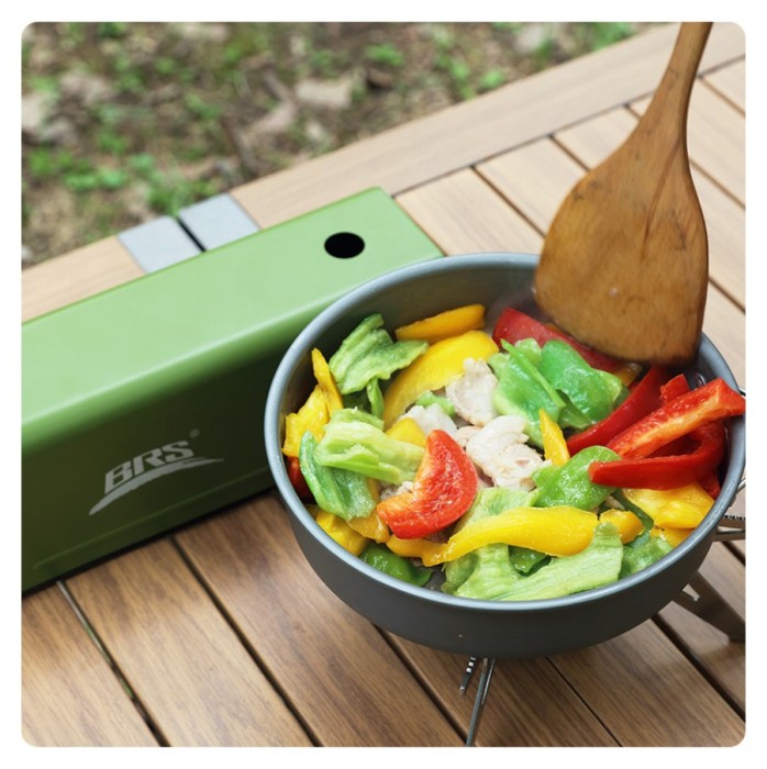 Набір туристичного посуду (каструля з кришкою, сковорідка, 2 тарілки, ложка, черпак та губка) BRS-151, алюміній, укр, укр