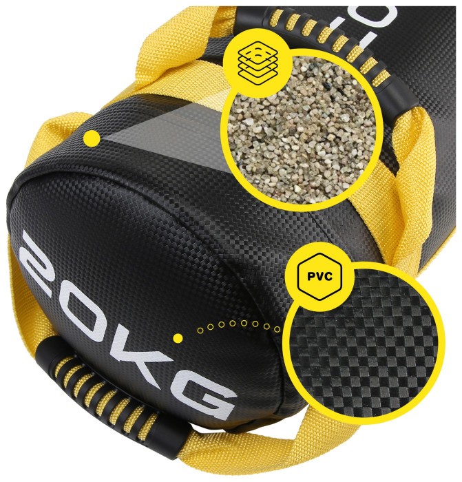 Мешок для кроссфита Cornix 20 кг тренировочный XR-0551 Black/Yellow