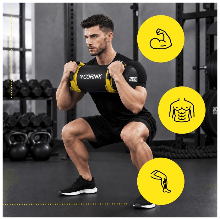 Мешок для кроссфита Cornix 20 кг тренировочный XR-0551 Black/Yellow