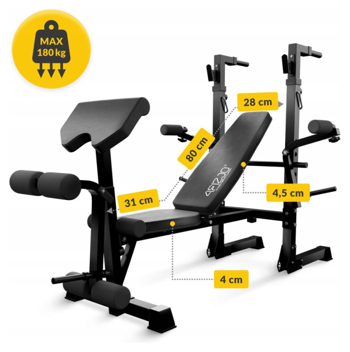 Лава тренувальна для жиму 4FIZJO Ultra зі партою Скотта Black (P-5905973404228)