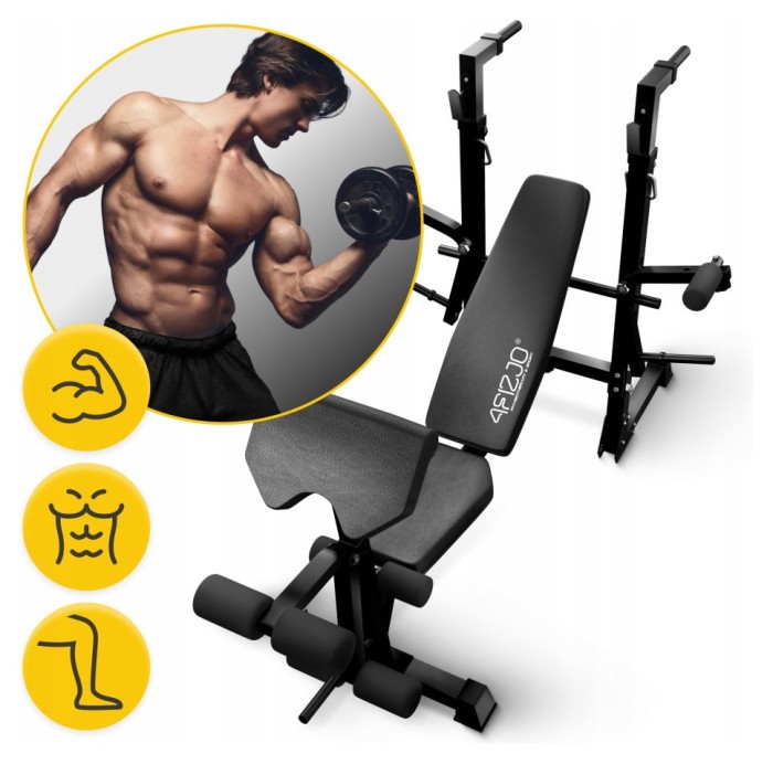 Лава тренувальна для жиму 4FIZJO Ultra зі партою Скотта Black (P-5905973404228), укр, укр