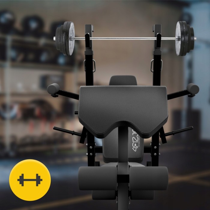 Лава тренувальна для жиму 4FIZJO Ultra зі партою Скотта Black (P-5905973404228), укр, укр