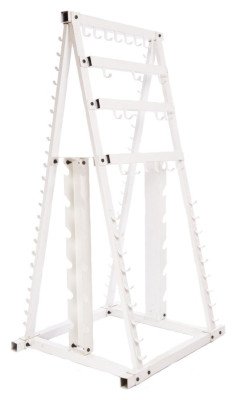 Стійка горизонтальна для грифів гантелей та штанг Zelart SC-8042A (метал, розмір 94х82х178см, білий)