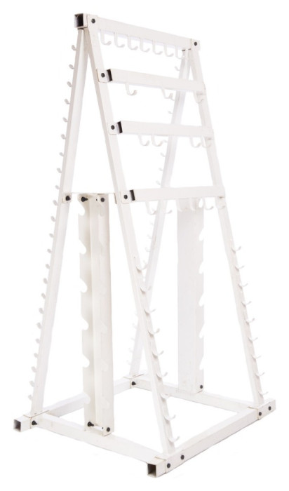 Стійка горизонтальна для грифів гантелей та штанг Zelart SC-8042A (метал, розмір 94х82х178см, білий), укр, укр