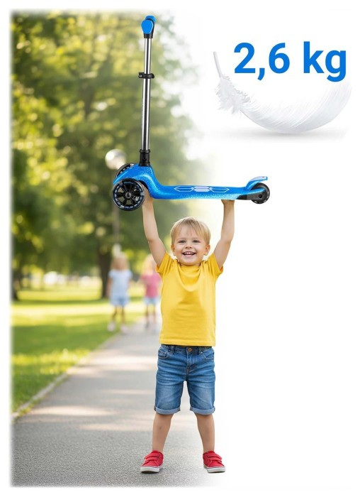 Детский самокат трехколесный Ricokids Jelly синий