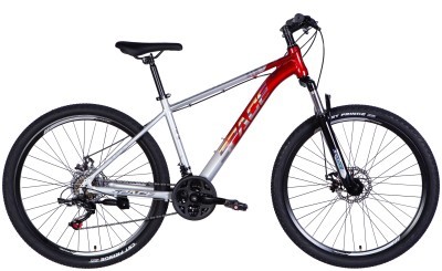 Велосипед AL 27.5" SPACE PHAETON DD FR рама-17" серебристо-красный 2025