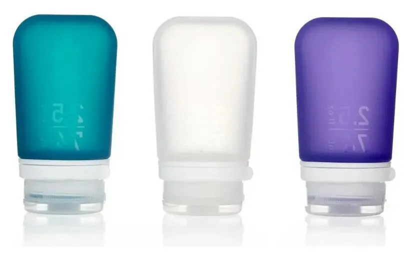 Набір силіконових пляшечок Humangear GoToob+ 3-Pack Medium (Uni Clear/purple/teal)