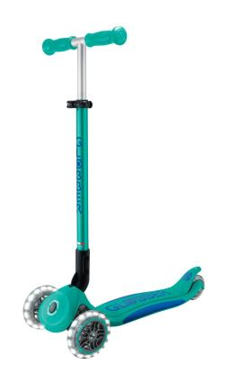 Самокат GLOBBER серії ELITE LIGHTS, смарагдово-зелений, колеса з підсвіткою, 50кг, 3+, укр, укр