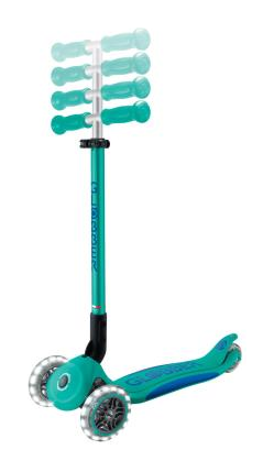 Самокат GLOBBER серії ELITE LIGHTS, смарагдово-зелений, колеса з підсвіткою, 50кг, 3+, укр, укр