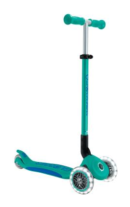 Самокат GLOBBER серії ELITE LIGHTS, смарагдово-зелений, колеса з підсвіткою, 50кг, 3+, укр, укр