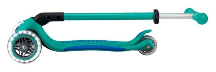 Самокат GLOBBER серії ELITE LIGHTS, смарагдово-зелений, колеса з підсвіткою, 50кг, 3+, укр, укр